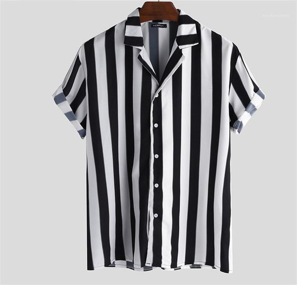 

sleeve straight crimping mens tshirts black and white with button striped lapel neck loose summer mens designer polos short, White;black