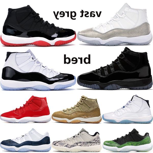 

jumpman grey bred 11 11s new vast basketball shoes men women concord 45 cap and gown legend blue nightshade mens trainers 36-47