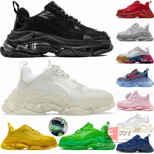 

stock x fashion paris 17fw crystal bottom triple s mens luxury designer sneakers tripler womens vintage dad platform casual shoes luxe boot