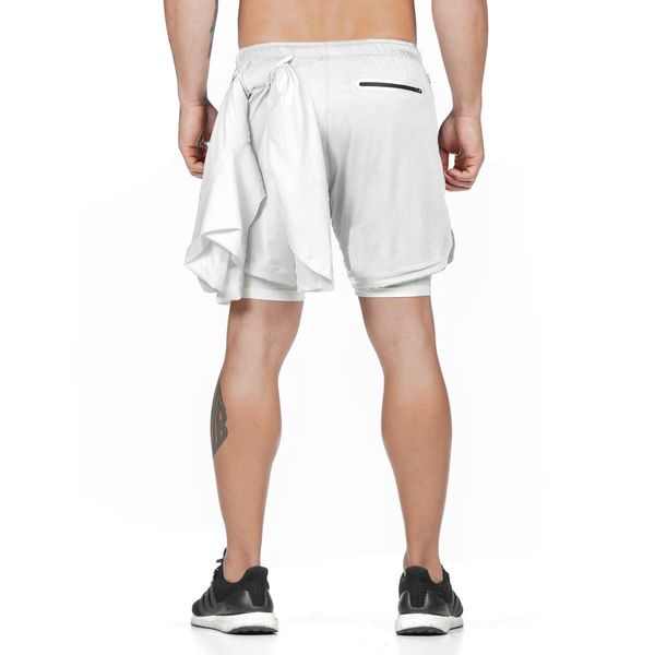 

men's shorts fashion new mens quick dry sports training shorts casual men mesh straight loose knee length short 8 colors size s-2xl, White;black