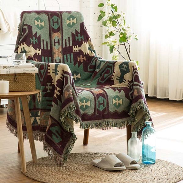 

1pcs plaid nap travel tassel blanket sofa bed sleeping cobertor chair decorative throw blanket home decoration 57024
