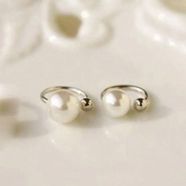 

pearl ear bone clip u-shaped earless ear clip female temperament accessories jewelry 9774, Silver