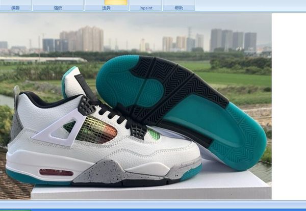 

2020 new 4s space jam white blue leather outdoor shoes men shoes size 40-47