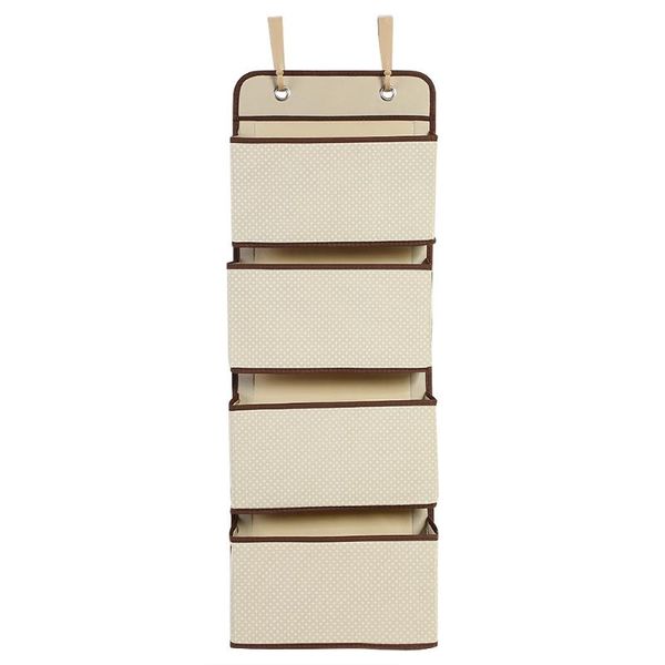 

4 tier door hanging storage bag nonwoven hook organiser shoes storage pockets bag wardrobe with the 2 hangers 4 pocks