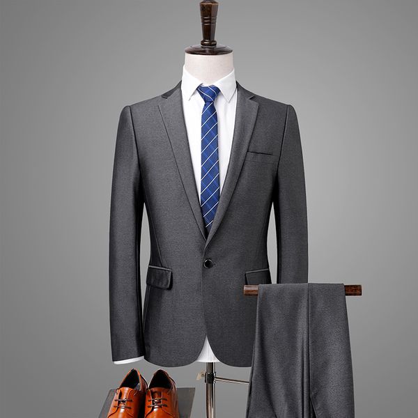 

джентльмен классические костюмы формальные серебряный серый бизнес slim fit jacket пыхтение рабочие наборы для мужчин пром платье смокинг si, White;black