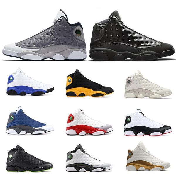 

with box 13 13s grey phantom black cat gs hyper 3m reflect men women basketball shoes air bred olive j13 retro sneakers