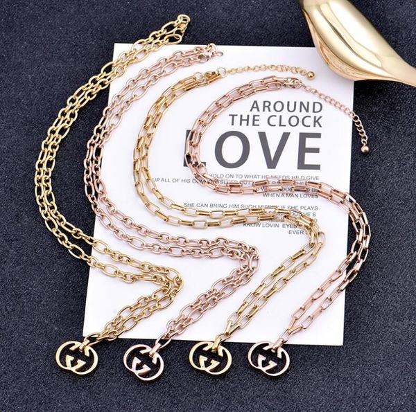 

2020 Новая мода Элегантный Письмо свитер ожерелье социальный женский титана стали