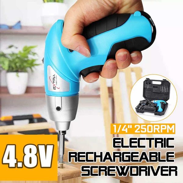 

46pcs cordless electric screwdriver tool kit with bit 4.8v 250r/min power tools kits electric drill rechargeable lithium battery