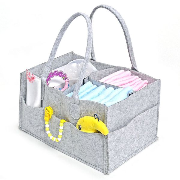 

felt storage bag diaper organizer portable storage basket durable car organizer multilayer handbag for travel