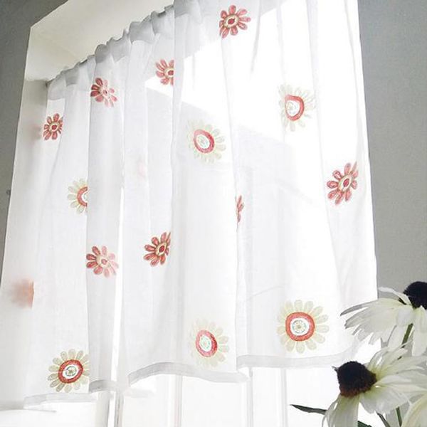 

home decoration door curtain coffee shop curtains short curtains for kitchen / living room lace half curtain dustproof sheer