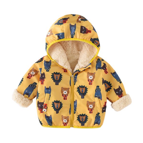 

kids boys girls warm jacket hooded jacket plus velvet children's cotton coat autumn winter outwear infantil baby boy clothing, Blue;gray