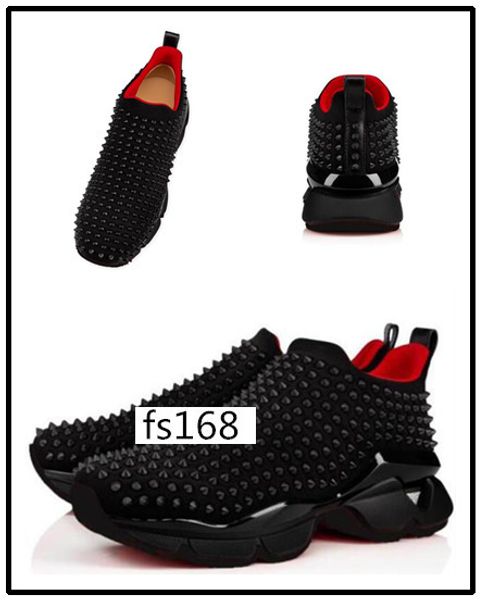 

delivery krystal spike sock donna flat neoprene sneakers luxury mens red bottoms shoes womens rivet spiky sock junior 2, Black