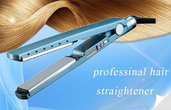 

2019 new titanium pro 450f 1 1/4 plate titanium hair straightener straightening irons flat iron hair curler from opec, Black