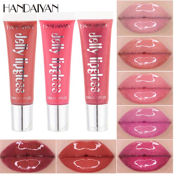 HANDAIYAN 12 cores gloss 10ml geléia lipgloss Hidratante Plumping claro brilhante batom líquido brilho gloss 12pcs