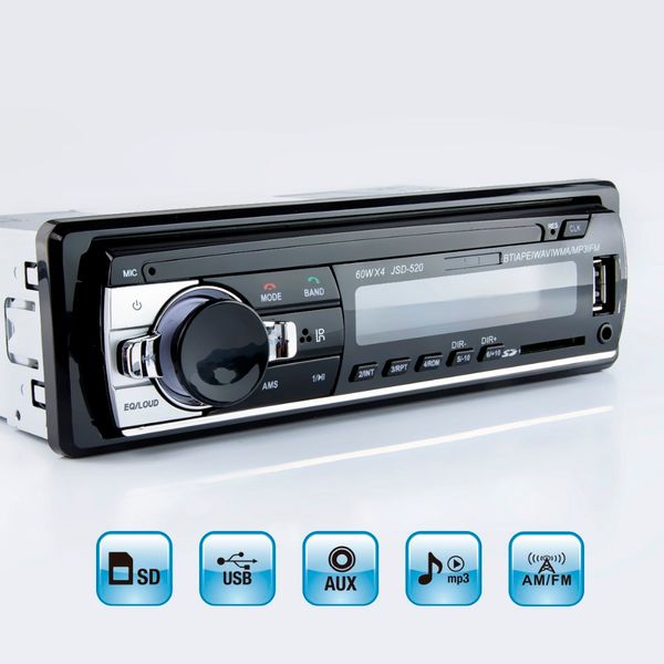 

hippcron mp3 player fm car radio stereo audio music usb sd digital bluetooth with in dash slot aux input