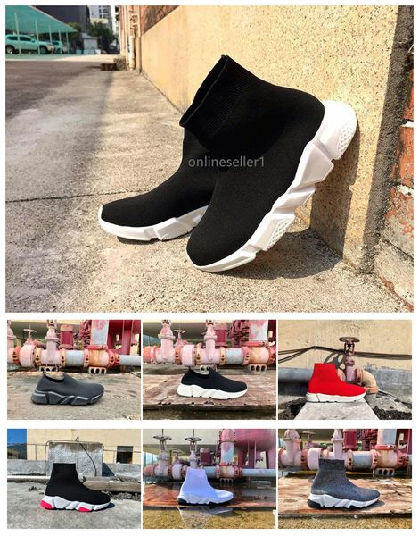 

new design luxury sock shoe designer women mens grey black red white colorful low high casual shoes with box