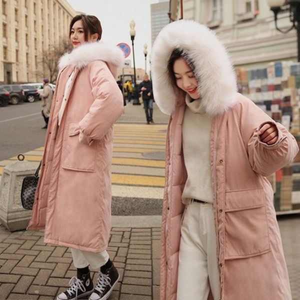 

winter new long female coat jacket women down jacket parka cold-proof hooded parkas coats and jackets women cotton-padded, Tan;black