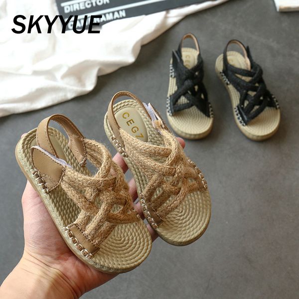 

summer toddler beach sandals baby girls weave brand shoes children black casual sandals boys soft fashion mesh shoes new, Black;red