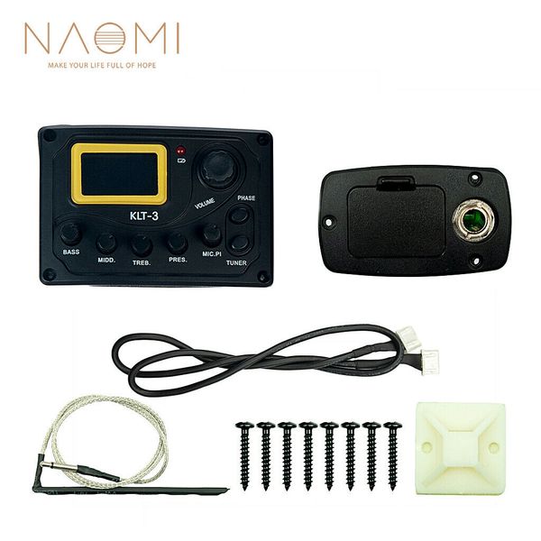 

4 band eq equalizer klt-3 acoustic guitar bass eq preamp w/ micphone tuner