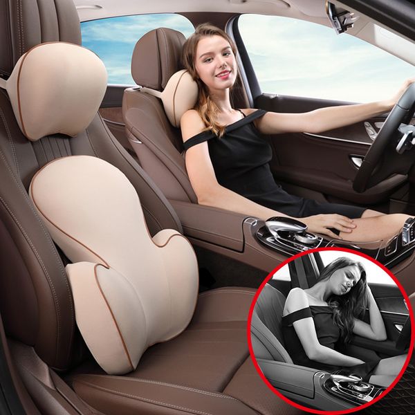 

set lumbar support pillow for car memory foam travel pillow head and back pillows automobiles back support car head rest
