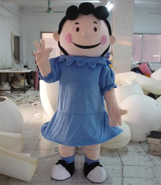 2018 personagem de desenho animado quente de fábrica pequena dama menina lucy traje da mascote para o adulto usar