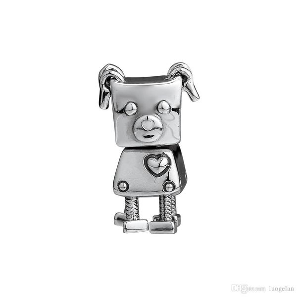 

2018 winter 925 sterling silver jewelry bobby bot dog charm beads fits european bracelets necklace for women jewelry making, Bronze;silver