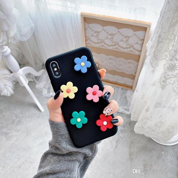 

cute 3d flowers phone case for iphone xs max xr x cover for iphone 6 6s 7 8 plus fashion ins floral pattern soft back cases capa