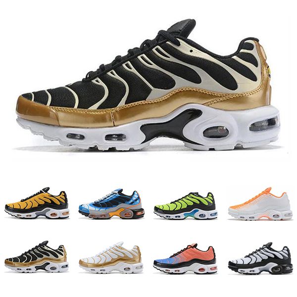 

новый tn plus mercurial мужчины кроссовки высокого качества черного белого золота радуга синий серый зеленый моды мужские спортивные тренеры