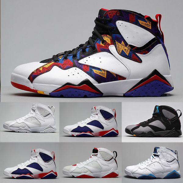 

7 7s basketball shoes men french blue bordeaux tinker alternate olympic pure money sweater hare sports shoes trainer sneakers eur 41-47