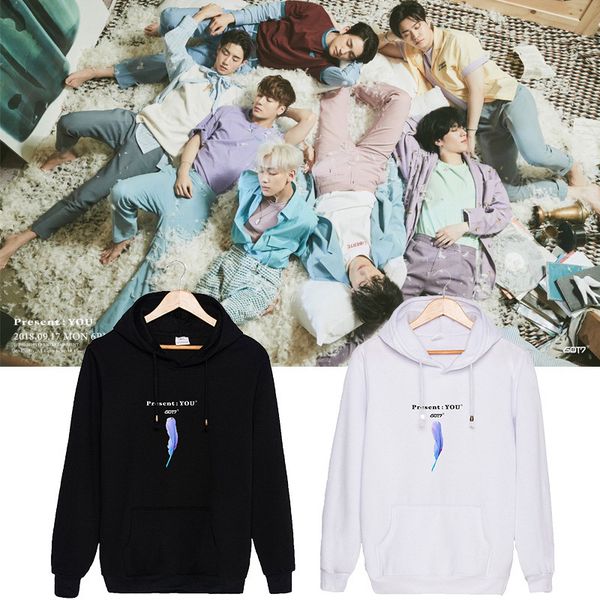 

got7 present you clothes hooded men and women(large size) dripshipping, Black