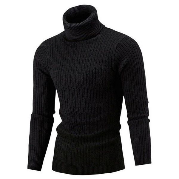 

new men's winter warm knitted long sleeve sweaters thick turtle neck pullover jumper knitwear black white beige red, White;black