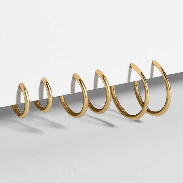 

trendy round circle hoop earrings for women girls punk small gold statement stackable earrings hoops fashion jewelry bijoux, Golden;silver