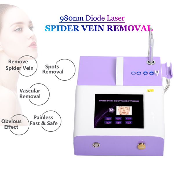 

laser spider veins removal machine 980nm laser vascular therapy legs varicose veins removal 30w facial redness lesion device, Black