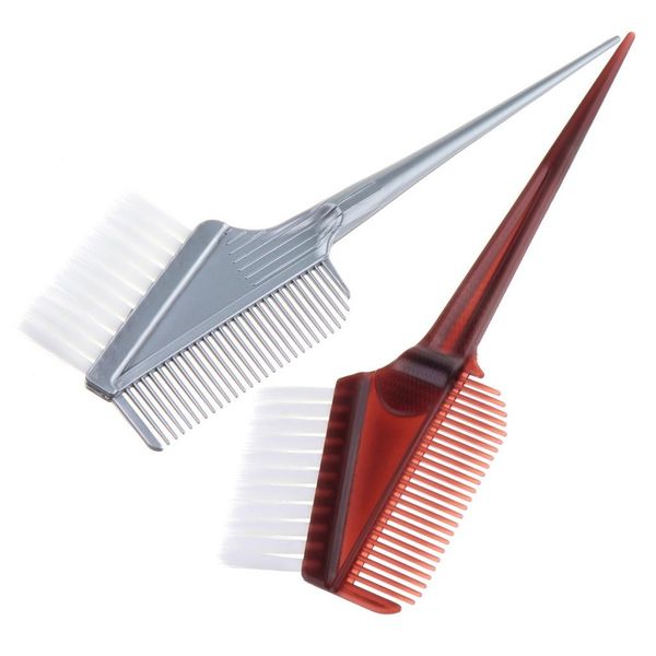 

2 colors rat tail hair dye tint brush salon highlight coloring weaving comb, Silver