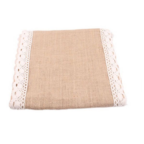 

natural rustic burlap hessian lace table runner wedding parties decoration jute