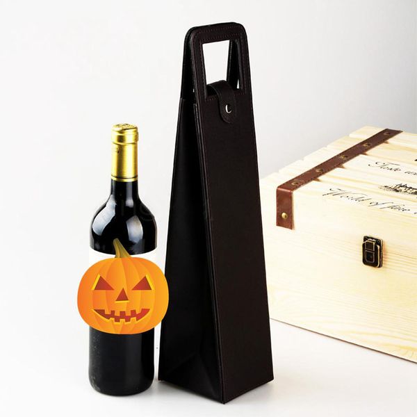 

4colors portable pu leather wine bags red wine bottle packaging case gift storage boxes with handle bar accessories party decor props fa3033