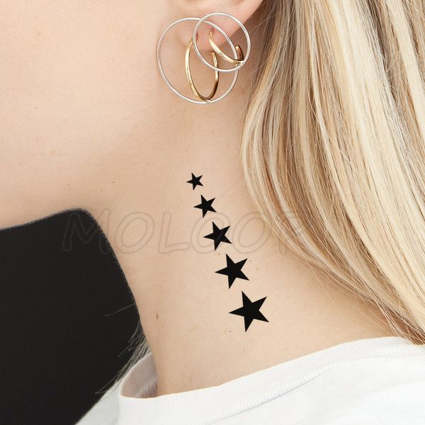 

waterproof temporary tattoo stickers neck ankle pentagram tattoo small size tatto flash tatoo fake tattoos for man girl women