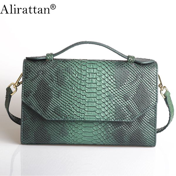 

alirattan new woman ostrich snake pattern handbags female fashion shoulder messenger crossbody bag makeup bag travel shopping