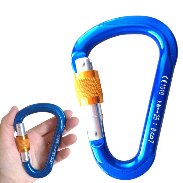 

25kn pear shape carabiner rock climbing rescue mountaineering caving arborist buckle straight gate climbing equipment
