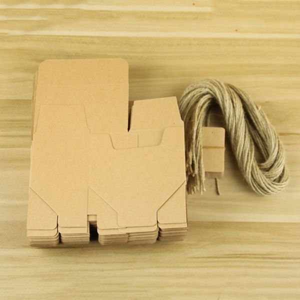 

50x rustic rectangle square kraft wedding party favour candy gift box kraftpaper