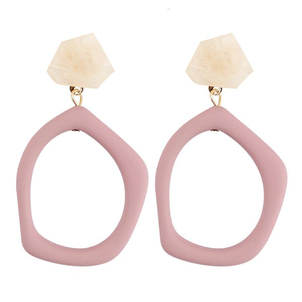 

find me 2019 new fashion luxury boho personality color dangle earrings vintage acrylic circular drop earring for women jewelry, Silver