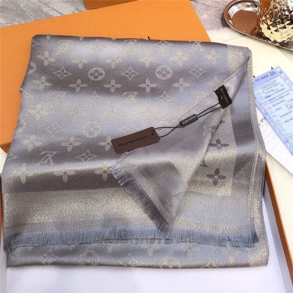

classic shiny gold and silver thread silk scarves scarf fashion women scarf soft shiny scarf shawl men women classic silk scarves, Blue;gray
