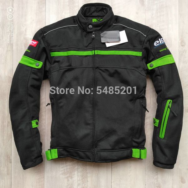 

black green motorcycle summer breathable riding jacket for kawa saki racing clothes with winter cotton lining