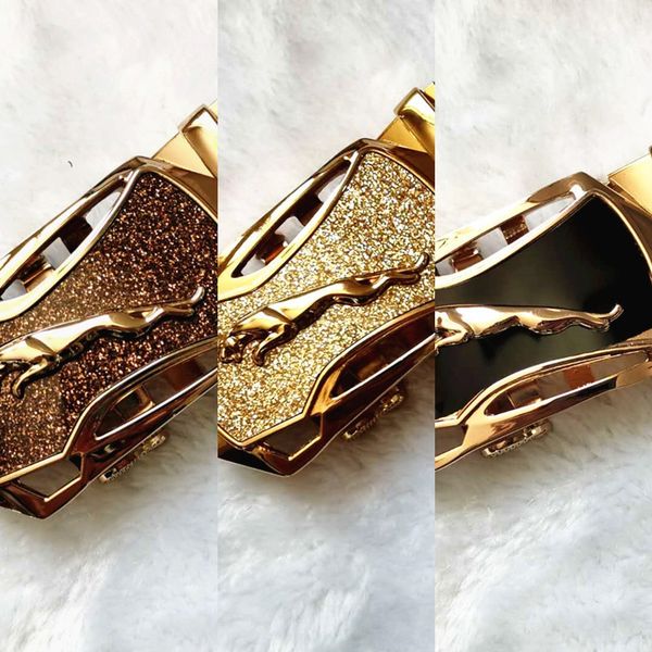

leopard leather head automatic alloy \"leopard leather head automatic belt buckle alloy belt buckle, Slivery;black