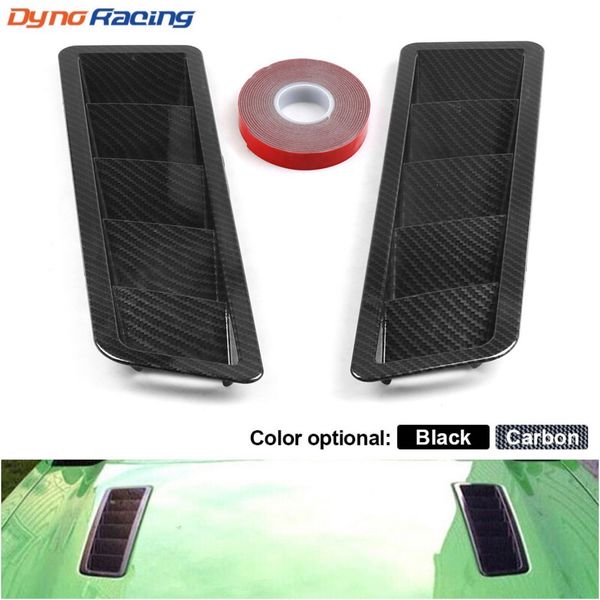 

17x5 inch universal car air intake scoop bonnet hood vent louver cooling panel trim set matte black abs 2pcs