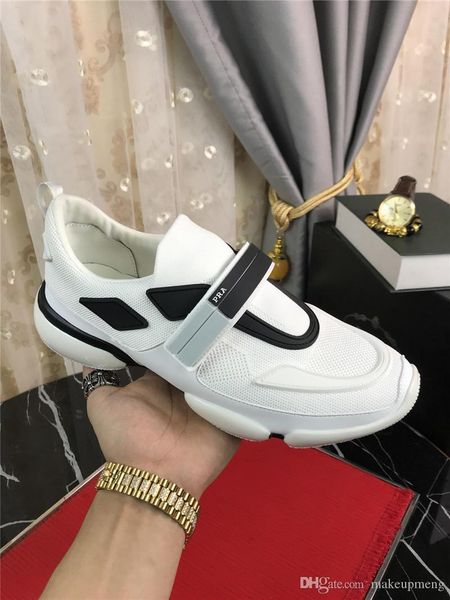 

2019prada designers cloudbust white knit sneakers trainers brand new sneaker shoes with original box, Blue;gray