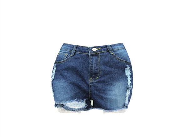 

plus size women short hole jeans loose denim clothing zipper fly fashion regular female apparel, White;black