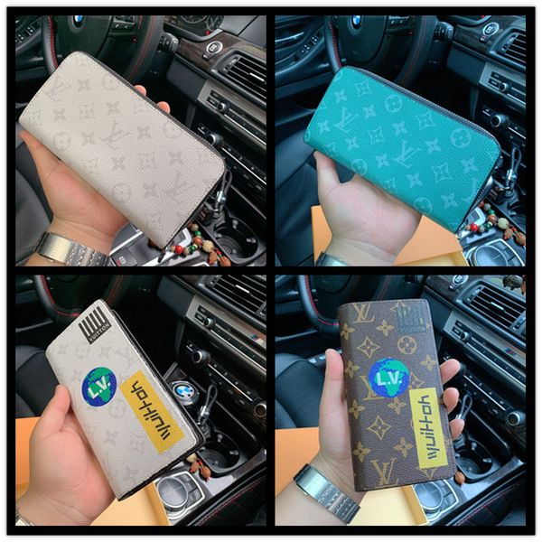 

2019 brand famous designer brand new genuine leather lambskin caviar quilted flap purse long wallet card holder with box