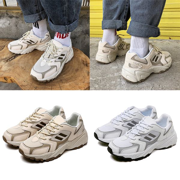 

shoes mens womens leather sneakers mesh sports running shoes beige khaki ivory trainers eur 3644 made in china homemade brand