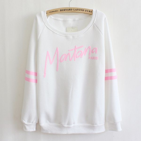 

new style korean-style cool lettered crew neck thick-fleece hoodie women's sweaters, Black